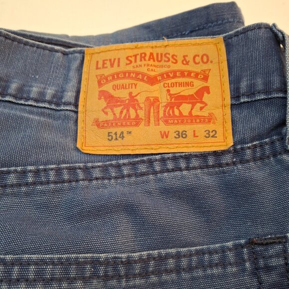 Men's Levi’s 514 Thrashed Sun Faded Pants Vintage Cotton Canvas Patched Distress - Picture 13 of 16